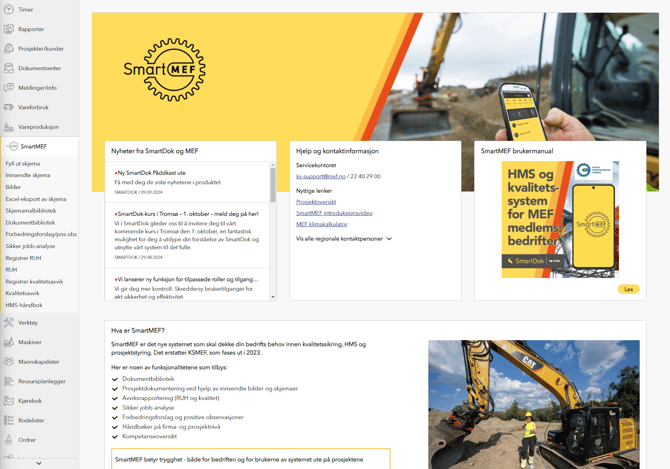 Velkommen til SmartMEF – MEF medlemmers digitale system for HMS og kvalitet.