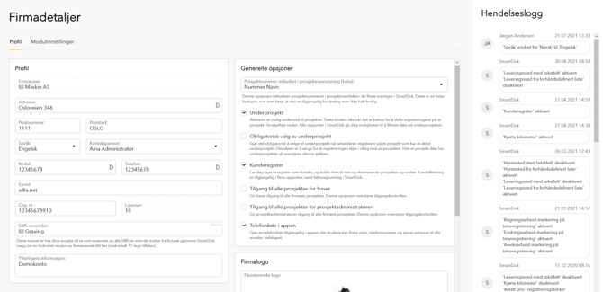 profil + hendelseslogg